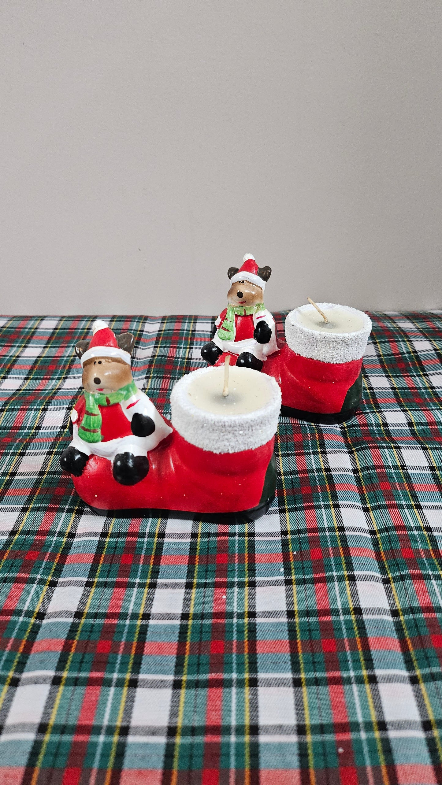 Miniature Christmas Teddy Tea Light Candle-Set of 2PC