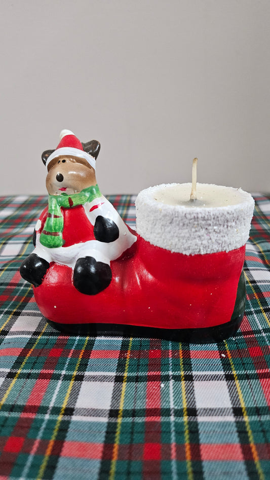 Miniature Christmas Teddy Tea Light Candle-Set of 2PC