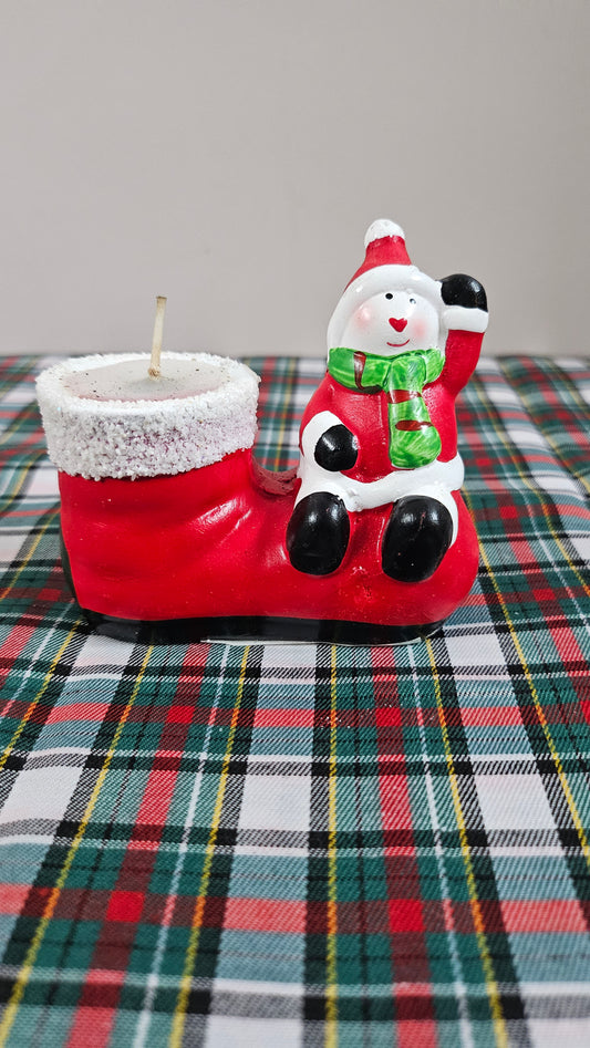 Miniature Christmas Snow-man Tea Light Candle-Set of 2PC
