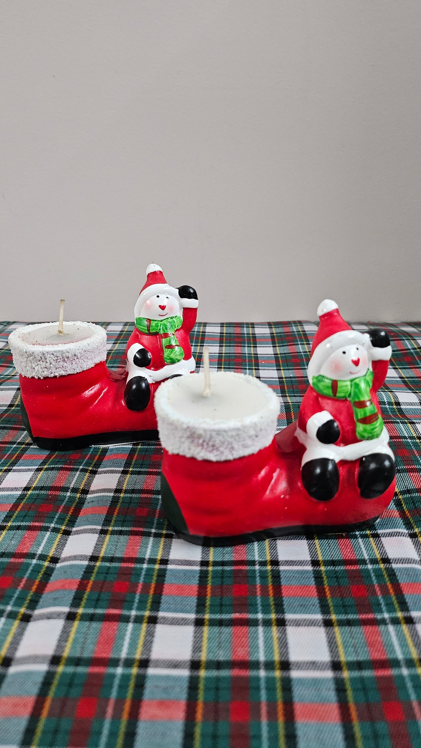 Miniature Christmas Snow-man Tea Light Candle-Set of 2PC