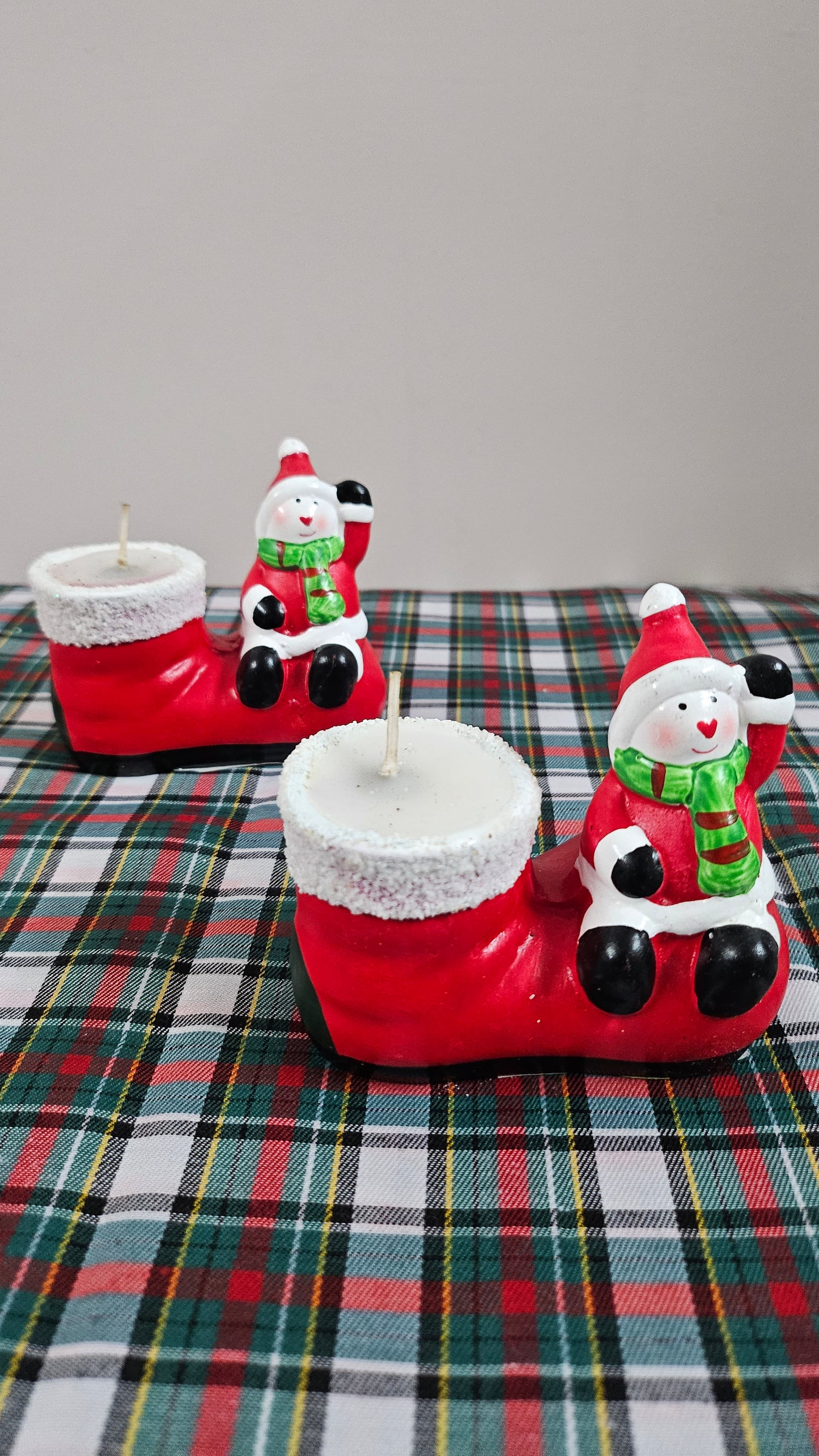 Miniature Christmas Snow-man Tea Light Candle-Set of 2PC