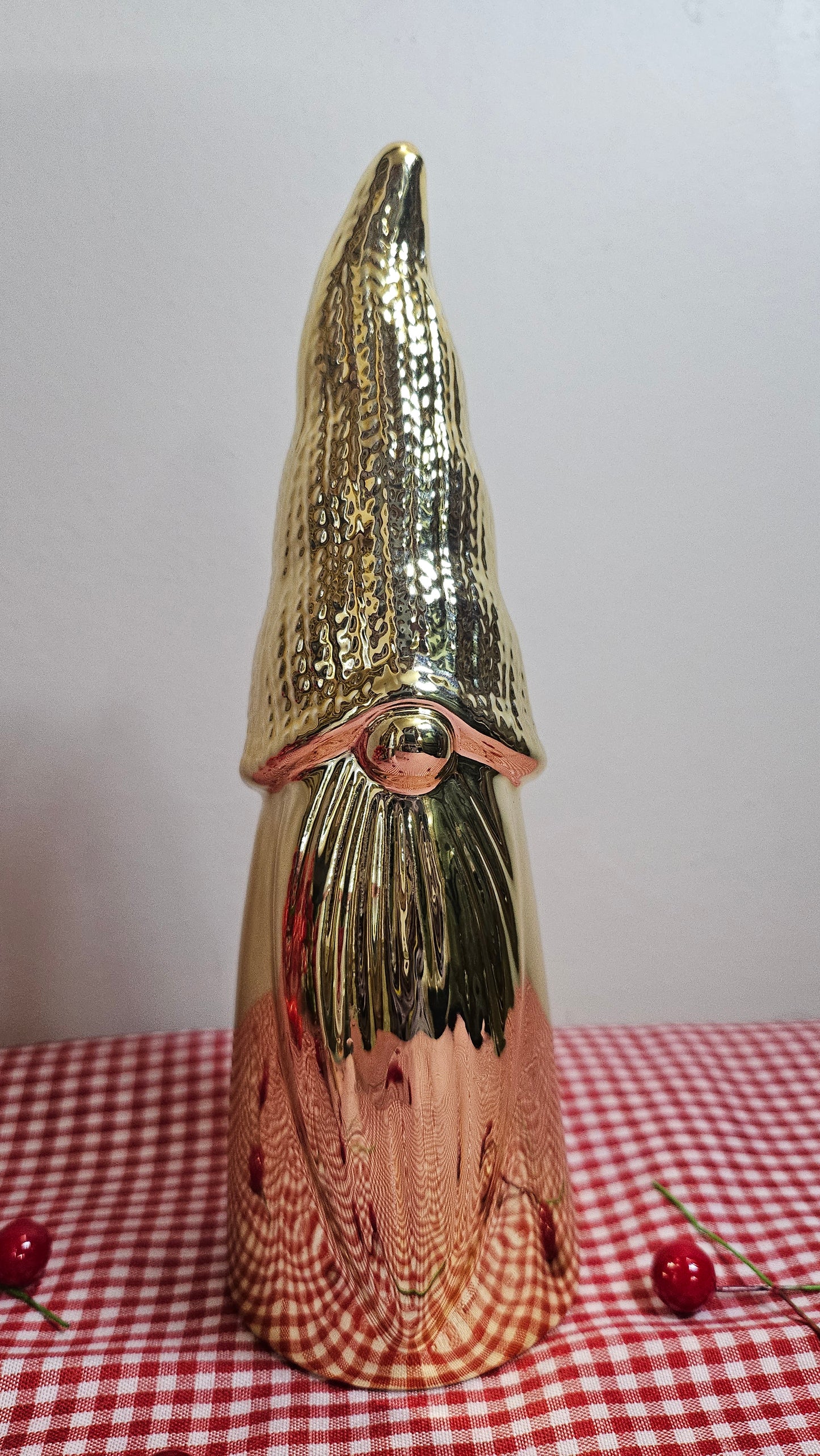 Santa Gnome Christmas Showpiece Silver/Golden 1 pc