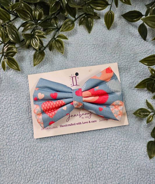 Grey Bow with Hearts