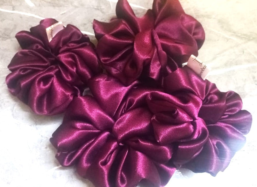 Satin Wine Scrunchie